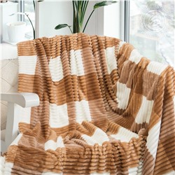 Плед флисовый Квадро карамель Арт Дизайн