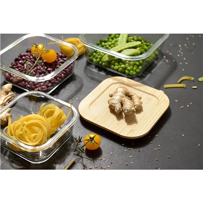 Контейнер для запекания и хранения Eco Store с крышкой из бамбука, 320 мл