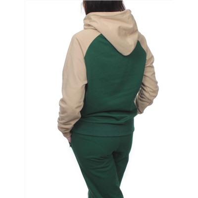 NOE103 BEIGE/GREEN Костюм спортивный женский (хлопок 90%, полиэстер 10%)