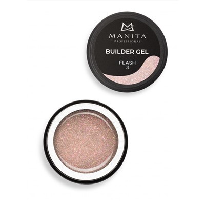 Manita Professional Гель моделирующий для ногтей с хлопьями юки / Builder Gel Flash №03, 15 мл