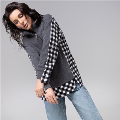 Свитшот с имитацией многослойности, Путешествие начинается (мокрый асфальт)