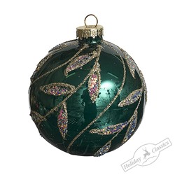 Шар "Золотой сад" изумрудный (стекло) 8 см