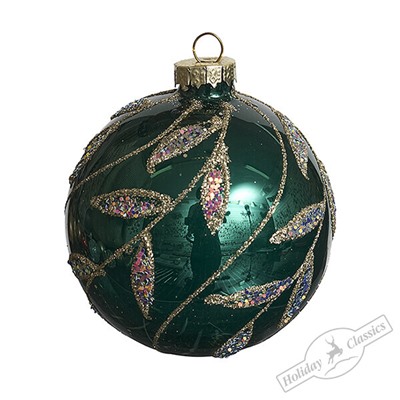 Шар "Золотой сад" изумрудный (стекло) 8 см