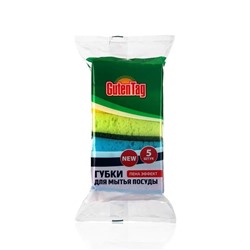 Губка Guten Tag для мытья посуды c пенным эффектом, 5 шт.