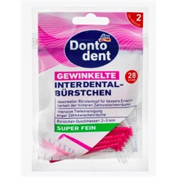 DONTODENT  Interdentalbursten gewinkelt rosa 0,4 mm ISO 2, 28 St Межзубные ёршики extra fein 2-3 mm, 28 шт