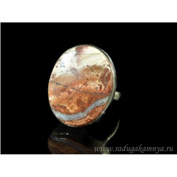 Кольцо с яшмой " Овал " 20*25мм, размер 17