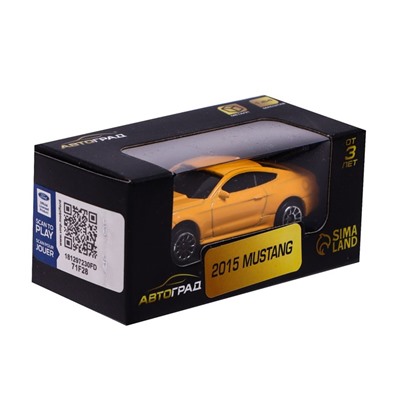 Машина металлическая FORD MUSTANG, 1:64, цвет жёлтый
