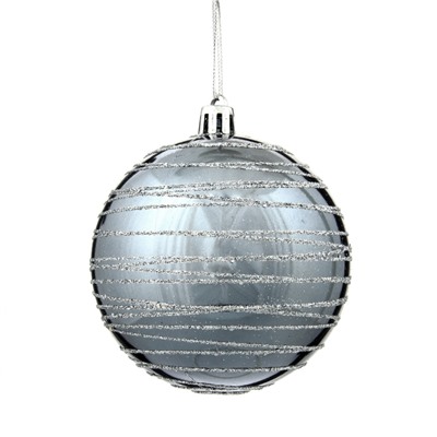 GAEM Набор из 12шт, Украшение новогоднее Шар "Спираль серебристая", D10 см, L44 W33 H11 см