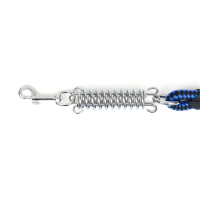 Поводок усиленный с амортизатором от рывка, 120×1.2 см, чёрно-синий