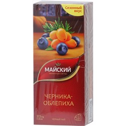 Майский. Черный (черника и облепиха) карт.упаковка, 25 пак.