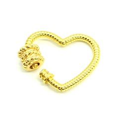 Замок винтовой сердце 23*21мм, золотистый