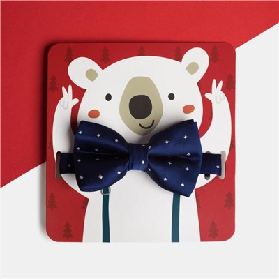 Детский галстук-бабочка «Мишка» 5×10 см, п/э