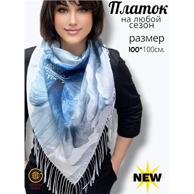 Платок с кистями цветочный принт 3D  Арт: С2512/04