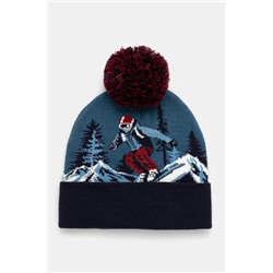 Czapka męska beanie z pomponem kolor multicolor