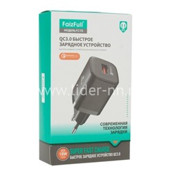СЗУ FaizFULL FC70 с USB выходом QC3.0 18W (5V-3.0A/9V-2,22A/12V-1.67A) черный