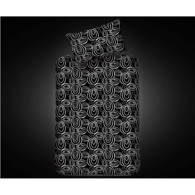 100x200 см. 1 сп. Простынь на Резинке с Наволочкой Бязь Поликоттон B&W Ring
