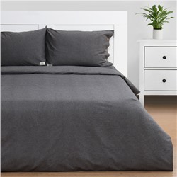 Постельное бельё Этель Denim 1.5 сп, 155×210 см, 160×240 см, 50×70-2 шт., тёмно-серое, жатый хлопок