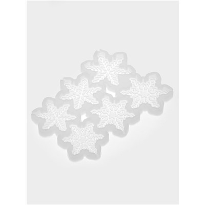 Форма для леденцов «Снежинки», силикон, 6 ячеек, 17×10×0.8 см, d=5 см, d=4.5 см, прозрачная