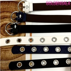 Ремень женский 2х110 см Р 11 черный Пряжка серебро