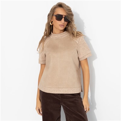 Водолазка из экозамши, Фирменное приветствие (песочная)