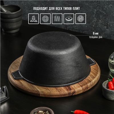 Кастрюля Magma, 2.5 л, d=22.5 см, h=10 см, литая, чугун