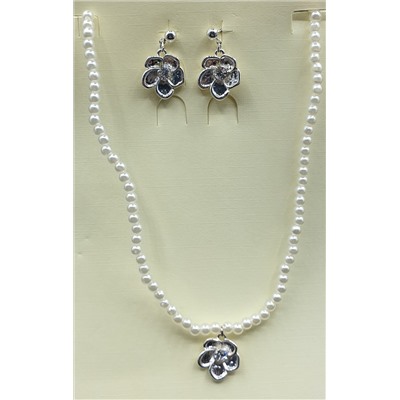 Комплект украшений Jewelry 064, серебро,белый