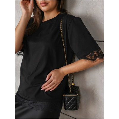 Футболка "Лейс" черный женская