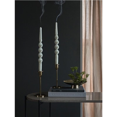 Набор из двух свечей светло-серого цвета из коллекции Essential, 35 см