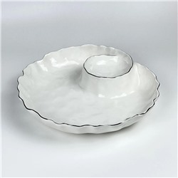 305-300 Менажница 31х6см ВАНЕССА СЕРЕБРО в под.уп.(х8)Фарфор