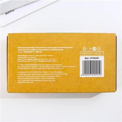 Салфетки бумажные в коробке «Новый год! Зимний уют», 100 шт., двухслойные