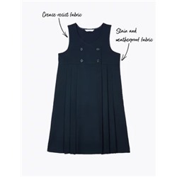 Girls' Permanent Pleats School Pinafore (2-12 Yrs)