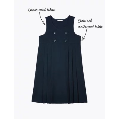 Girls' Permanent Pleats School Pinafore (2-12 Yrs)