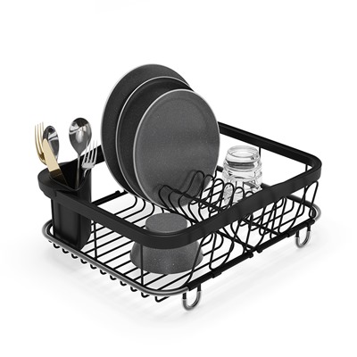 Сушилка для посуды Sinkin, 28х14х47 см, черная