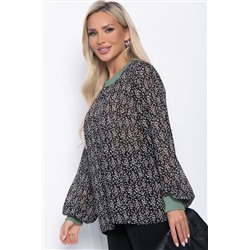 Блуза Шафран (черная/мелкие цветы) Б10796