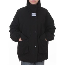 3089 BLACK Куртка демисезонная женская (100 гр. холлофайбер)