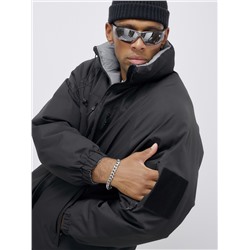 Куртка двухсторонняя мужская молодежная зимняя черного цвета 25308Ch