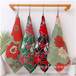 Gaoyang towel Korean flower jacquard four-layer cotton gauze large square towel wipe hands towel kitchen towel factory price wholesale