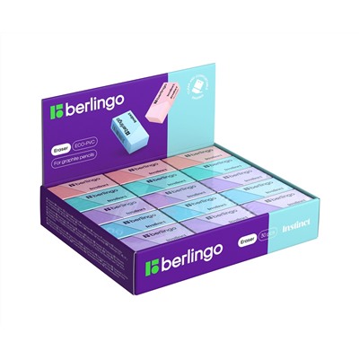 Ластик Berlingo "Instinct", цвета ассорти, 40*20*10мм