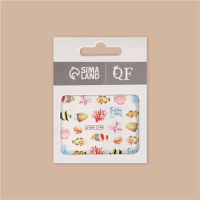 Слайдеры для ногтей «Морской мир», разноцветные