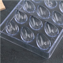 Форма для конфет и шоколада KONFINETTA «Кофейные зерна», 33×16.2 см, 21 ячейка, прозрачная