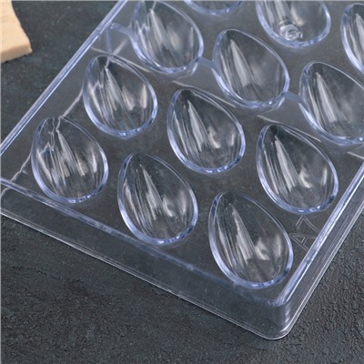 Форма для конфет и шоколада KONFINETTA «Кофейные зерна», 33×16.2 см, 21 ячейка, прозрачная