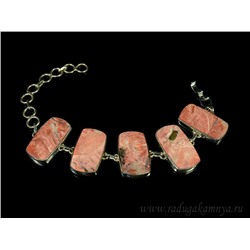 Браслет с яшмой уральской, 19,5см.