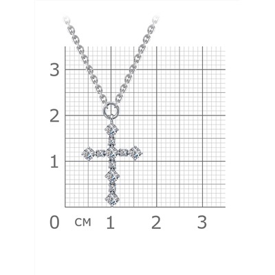 Колье родированное фианит серебро 925*