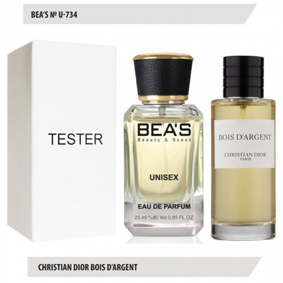 Tester Beas U734 Christian Dior Bois Dargent Unisex edp 25 ml, Парфюм унисекс Beas U734 создан по мотивам аромата Christian Dior Bois Dargent