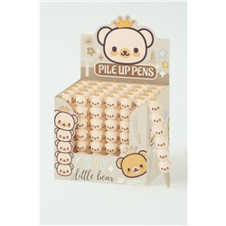 Ручка гелевая  "Bear crown", yellow, шоу-бокс 36 шт.