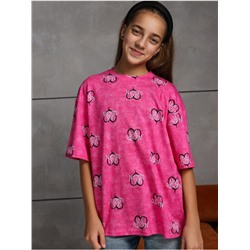 Футболка "Принт" Розовый Девочка