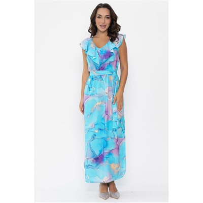 Платье Хатиса (бирюзовое) П14074-4М