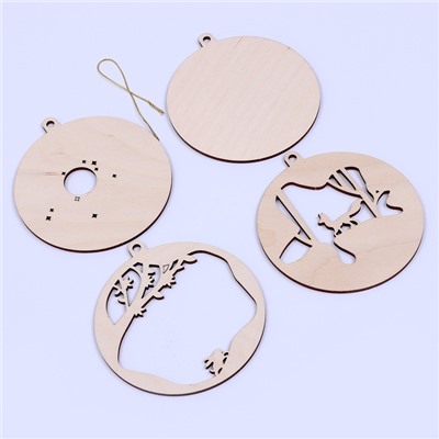 Заготовки для творчества. Деревянная ёлочная подвеска «Новый год! Лисёнок»