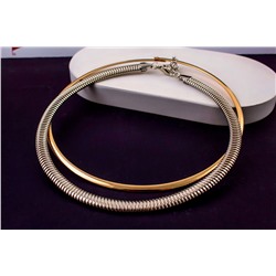 Чокер Золотая дуга + Чокер Жгут цвет серебро + Подарок, в подарочном пакете Набор 3в1