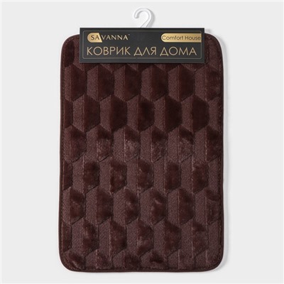 Коврик для ванной и туалета SAVANNA «Стоун», 40×60 см, коричневый